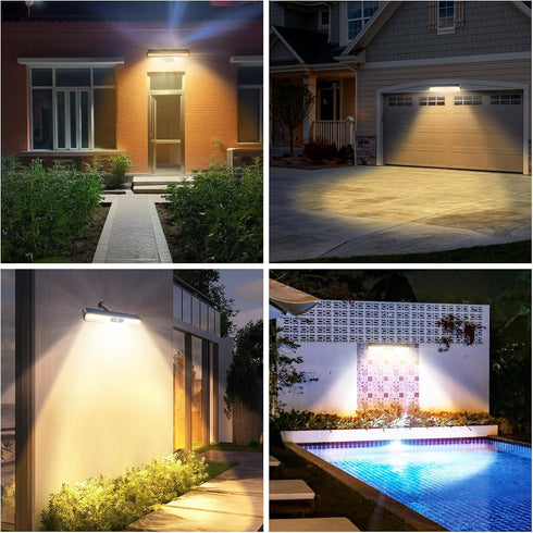 2 Pack 3 36 6500K Clip On Solar Motion Lights Outdoor, Modes Fence Lights Solar Powered, LEDs Waterproof, Portable