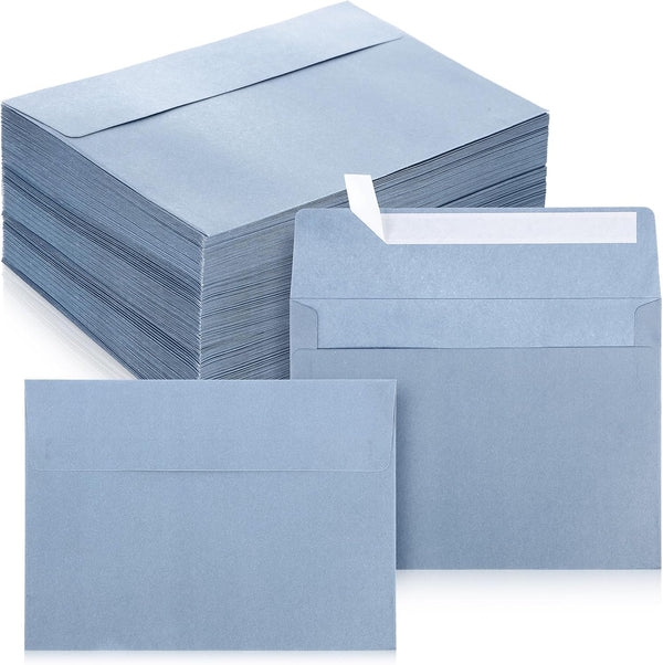 Ctosree 200 Pcs Dusty Blue A7 Invitation Envelopes, 5.25 x 7.25, Peel Stick Seal, Heavyweight for Invitations, Cards