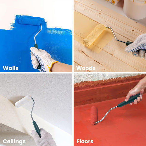 15 Pack, 4 Inch Paint Roller Kit, Paint Roller, Small Paint Roller with Tray Liners, Roller Paint Brush Covers for All