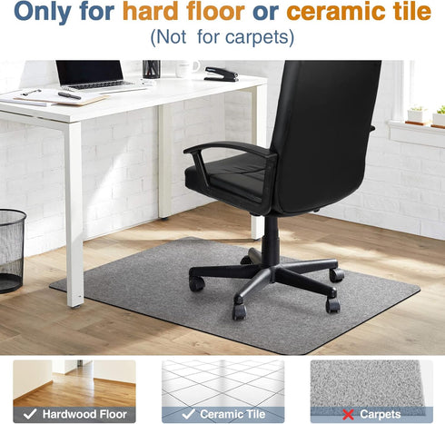 Placoot Office Chair Mat for Hardwood Floor, 55"x35" Large Anti-Slip Floor Protector for Home Office