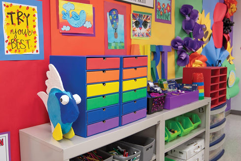 Classroom Keepers 6-Shelf Organizer, Blue, 17-3/4"H x 12"W x 13-1/2"D