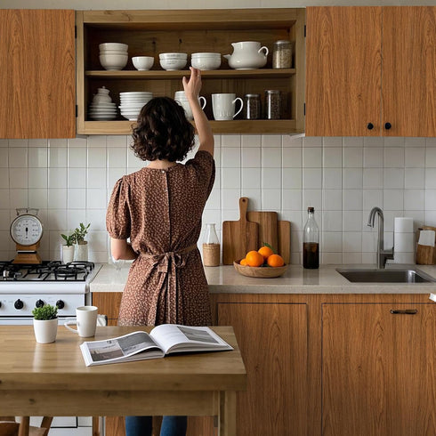Countertop 11.8''x196.8'' Wood Walnut Conntact Paper Peel and Stick - Brown Wooden Grain Vinyl Wrap Wallpaper Roll
