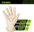 AWP Grain Leather Pigskin Work Gloves - X-Large Tan for Men and Women