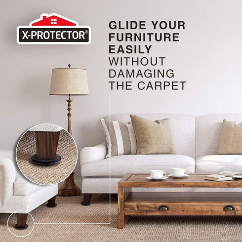X-PROTECTOR Furniture Sliders for Carpet - 8 PCS Best Heavy Moving Pads 4 3/4" for Easy Furniture Movement