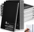 Lewtemi 15 Pack Small Left Handed Notebooks - 8" x 5", 50 Sheets, College Ruled, Black Wire Bound for Lefties