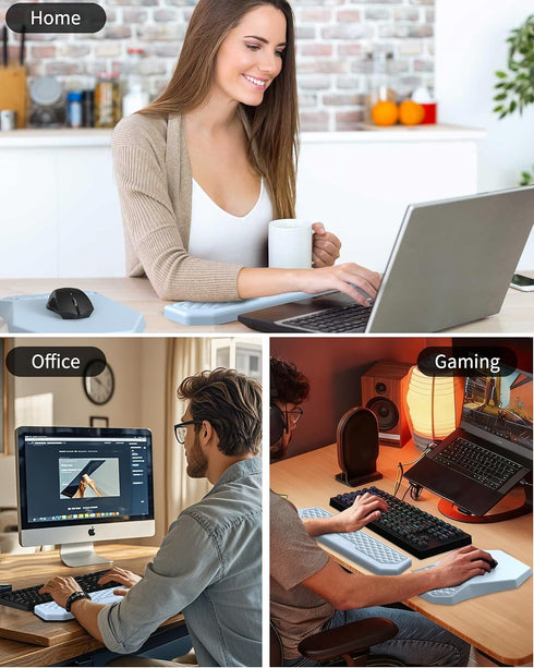 abc.mat Set, Ergonomic Mouse Pad and Keyboard Wrist Rest Support Massage Design Mousepad for Carpal Tunnel Pain Relief