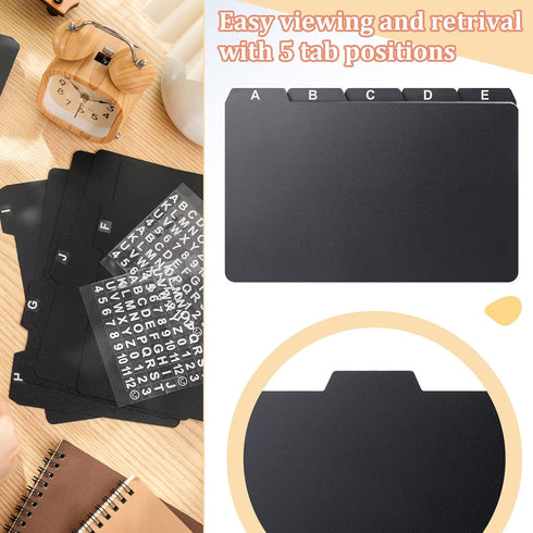 Lewtemi 50 Pieces Index Card Dividers: Tabbed Index Cards Guides with Self-Adhesive Number Stickers