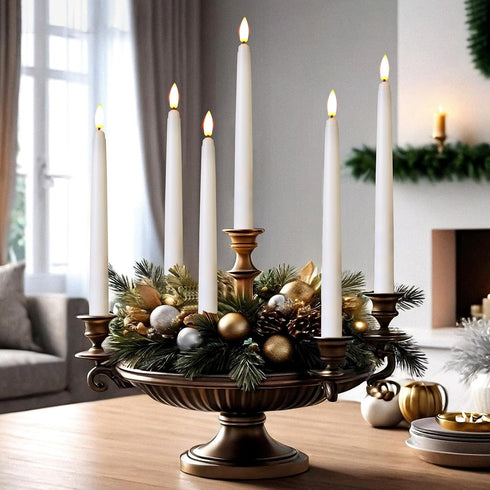 50 9.7 Inch Baquler Pcs Flameless Taper Candles Battery Operated Taper Candles Bulk LED Flickering White Candlesticks