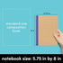 PAPERAGE 6-Pack Composition Notebook Journals, 120 Pages, Kraft Cover with Rainbow Spines, Small Size, 8 x 5.75 in