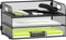 Daltack 3-Tier Paper Organizer - Black Mesh Desk Letter Tray with Handle for A4 File Folder, Paper Organizer
