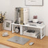 ELITEROO White Wood Desktop Shelf, 2 Tier Freestanding Small Bookshelf, Adjustable Storage Organizer for Kitchen