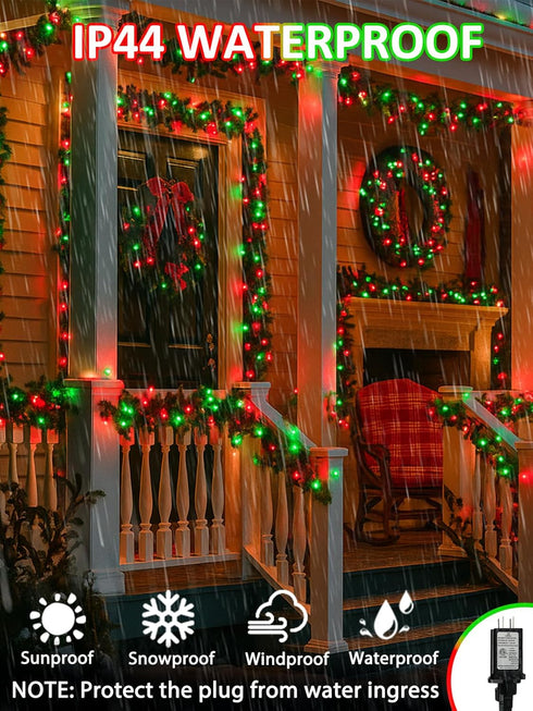 240LED 4th 95FT Smart of July String Lights App Controlled, Waterproof Red White and Blue Lights, Patriotic RGB Color
