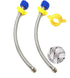 12inch Flexible Toilet Water Supply Line, Stainless Steel Braided Hose, 3/8 Female Compression x 7/8 Female Ballcock,