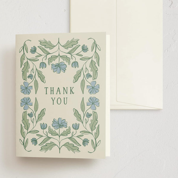Minted Thank You Cards Pack, Set of 10 Folded Thank You Cards