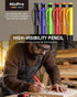 6 Pack 3-IN-1 Set 54 Nicpro Upgraded Carpenter Pencil with Finger Grip, Construction Pencils with Refill & Mini Spirit