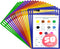 SCRIBBLEDO Dry Erase Pockets Reusable Dry Erase Sleeves with Marker Holder Colorful
