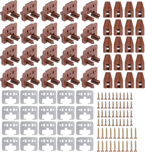 Seweder 20PCS Drawer Slide Track Guide Glide with Drawer Guide Metal Backing and