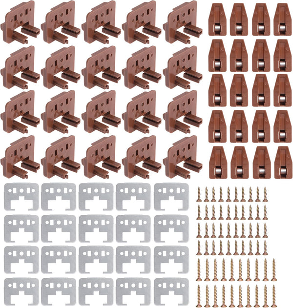 Seweder 20PCS Drawer Slide Track Guide Glide with Drawer Guide Metal Backing and