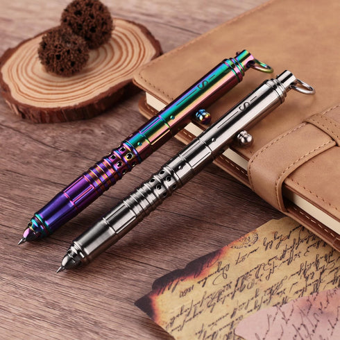 SMOOTHERPRO Titanium Bolt Action Pen, Compatible with Parker Refill, Retractable Hollow Design, Heavy Duty for Tremor,