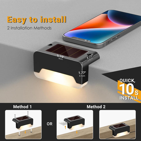 Pathway(12pack SOLPEX Solar Deck Lights, Solar Step Lights for Outside Waterproof Led Stair Light for Outdoor Fence