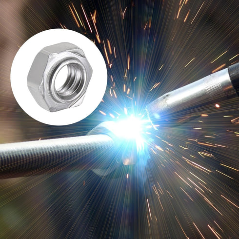 Hex Weld Nuts Steel (1/4-20 Thread Size) 10Pcs, Carbon Steel Hexagonal Nuts for Machinery Industry, Home Furniture