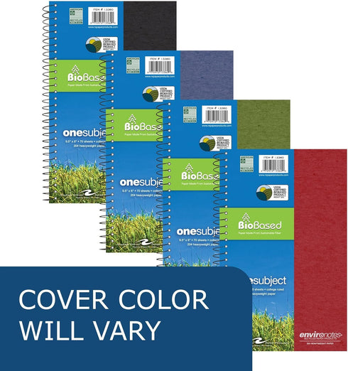 Roaring Spring Environotes Recycled Notebook, 70 Sheets, 9.5" x 6", College Ruled