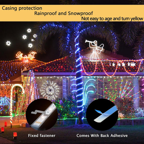 5050 IP67 Solar LED Strip Lights Outdoor, SMD LED Lights Solar Powered RGB LED Strip, Waterproof Rope Lights