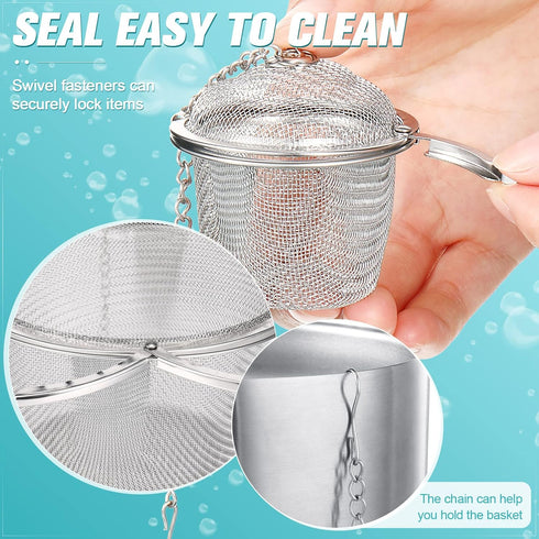 Ultrasonic Cleaner Baskets - Stainless Steel Small Holder with Lock and Hook for Jewelry Steam Cleaner (6 Pieces)