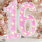 NANXU 12.6 Inch LED Pink Marquee Light Up Numbers, Sweet 16th Birthday Decorations
