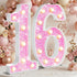 NANXU 12.6 Inch LED Pink Marquee Light Up Numbers, Sweet 16th Birthday Decorations