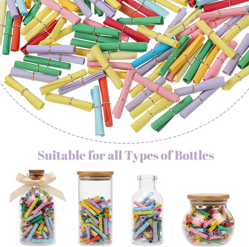 Apausvcm 150 PCS Mini Scroll Paper Colorful Lucky Wish Paper Wish Letter Paper Roll Writable Message Papers