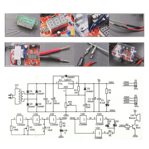LM317 Adjustable Voltage Regulator Kit, AC-DC 110V to 1.25V-12V Output, 5V 12V Voltmeter DIY Kit