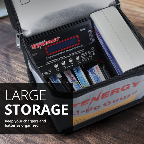 Packs, 8.5 6.5 5.7inch Tenergy Fire Retardant Lipo Zipper Bag for Charging and Storing Lipo Battery x x