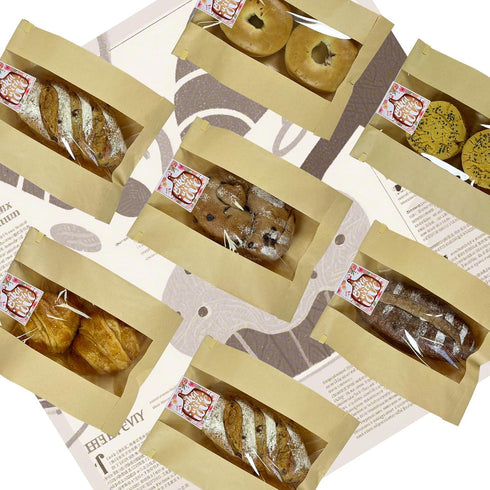Packaging 10Pcs 13.7x8.2x3.5in Paper Bread Bags for Homemade with Window, Twist Tie&Sticker Ideal for Sourdough Bread