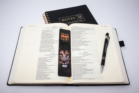 Man of God Gift, Bible Verse Pen with Bookmark - 1 Timothy 6:11, Inspirational Christian Pens for Men & Women with