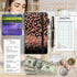 2 9 5 High Volume Server Books, Pink Leopards Glitter Server Book w/ Expandable Pockets x Cute Waitress Book Zipper