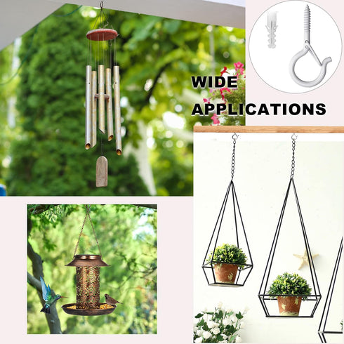 20 Pack 2.2 Inch PlusRoc Ceiling Hooks for Hanging Plants Outdoor String Lights Heavy Duty, Eye Hook Screw in Cup Hooks