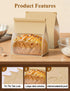 5.1"x3.9"x 11.0" Packaging (50, FireKylin Bakery Bags with Tin Tie Tab Lock Bread Bags for Homemade Bread Cookie Bags