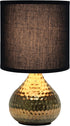 Simple Designs Mini Hammered Texture Gold Drip Table Lamp - LT2073-GDB with Black Shade for Home Decor