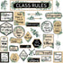 Class Rules Bulletin Board Decorations, Eucalyptus Motivational Cutouts for Classroom