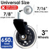 Innovative Haus Premium Office Chair Wheels Replacement Set of 5, Heavy Duty 3'' Clear Caster Wheels for Carpet &