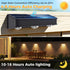 3-Lens 3-Colors 4Pack Solar Fence Lights Wall Lights Outdoor Waterproof Solar Garden Lights Color Changing Solar