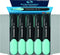 Schneider Job Pastel Highlighter, Chisel Tip, 1 + 5 mm, Black Barrel, Turquoise Ink, Box of 10 (1523)