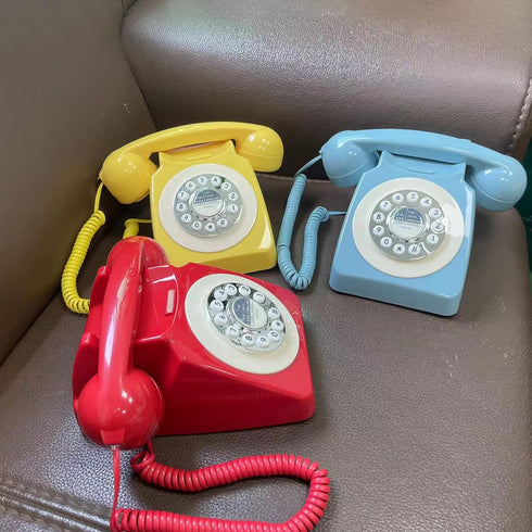 TelPal Corded Retro Phone, Red 80's Classic Telephone, Landline/Wired Antique Phone for Home, Office, Hotel