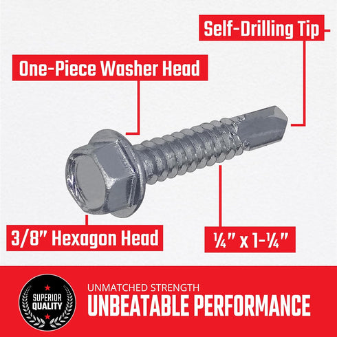 SNAP-LOC E Track Self Drilling Screws, Industrial-Strength Heavy Duty Zinc Plated Screws, 20 Pcs