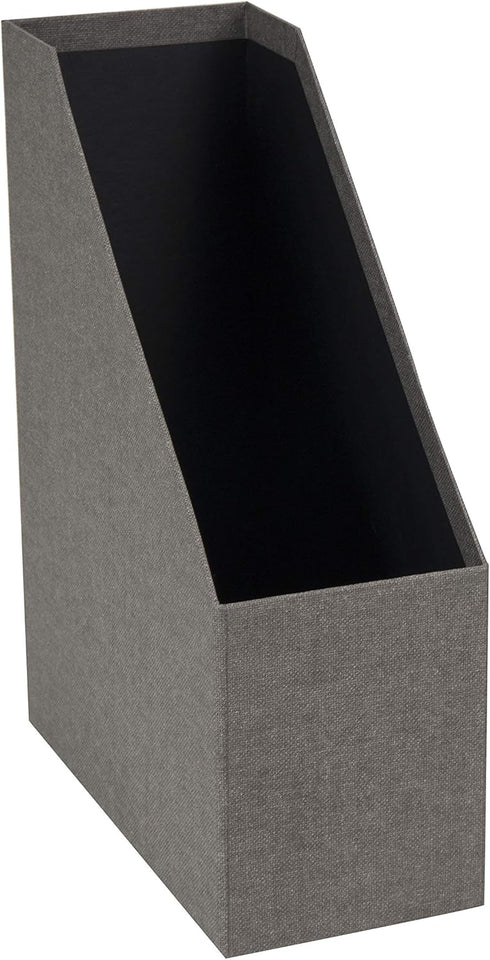 Bigso Box of Sweden Estelle Canvas Fiberboard Magazine Storage Box, Gray, 12.6" x 4.5" x 9.8"