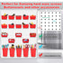 20 Pack Pegboard Cups and Bins Set, Wall Organizer with Hooks and Loops for Garage Craft Office Storage
