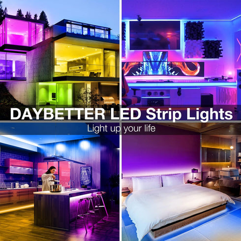 300 (3 DAYBETTER LED Strip Lights ft, Smart Light with App Remote Control, RGB LED Lights for Bedroom, Music Sync Color