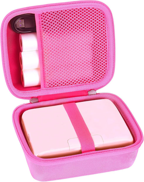khanka Hard Travel Case for Phomemo M04S Portable Thermal Printer, Bluetooth Label Printer (Pink)