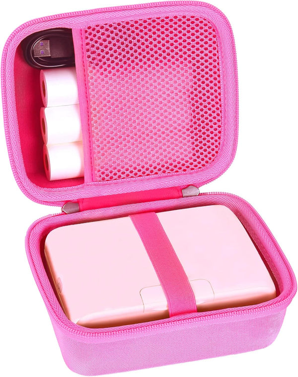 khanka Hard Travel Case for Phomemo M04S Portable Thermal Printer, Bluetooth Label Printer (Pink)